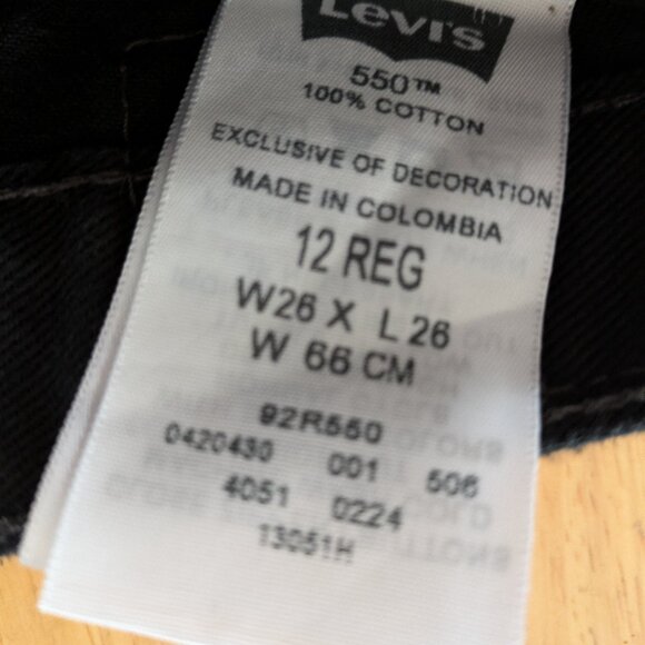 Levi's 550 Size 12 Reg - Black zipper fly - Picture 2 of 4